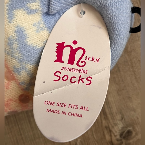 Minky’s Women's Pastel Blue and Pink Casual Socks - Picture 3 of 3